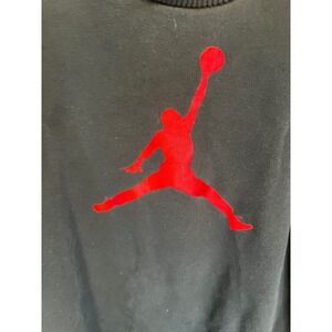 Jordan Brand Mens 3XL Black Red Jumpman Logo Crewneck Sweatshirt Pullover